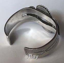 Vintage Navajo Indian Silver & Petrified Wood Cuff Bracelet & Ring Set