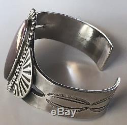 Vintage Navajo Indian Silver & Petrified Wood Cuff Bracelet & Ring Set