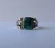 Vintage Navajo Indian Silver Rectangle Turquoise Ring For Baby Or Child Size 2
