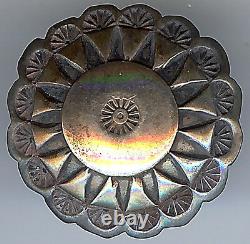 Vintage Navajo Indian Silver Scalloped Edges Button