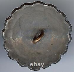 Vintage Navajo Indian Silver Scalloped Edges Button