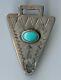 Vintage Navajo Indian Silver Turquoise Arrowhead Shape Watch Fob