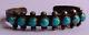 Vintage Navajo Indian Silver & Turquoise Cuff Row Bracelet