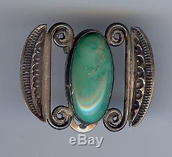 Vintage Navajo Indian Silver Turquoise Dress Clip