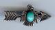 Vintage Navajo Indian Silver Turquoise Thunderbird Whirling Log Arrow Pin