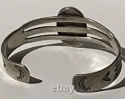 Vintage Navajo Indian Silver Whirling Logs Arrows Great Turquoise Cuff Bracelet