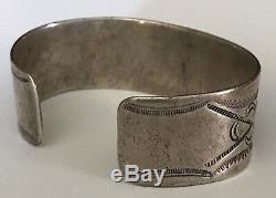 Vintage Navajo Indian Silver Whirling Logs Cuff Bracelet