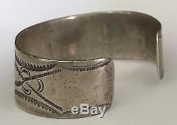 Vintage Navajo Indian Silver Whirling Logs Cuff Bracelet