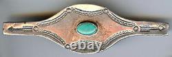Vintage Navajo Indian Stamped Arrows Silver Turquoise Pin Brooch