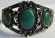 Vintage Navajo Indian Sterling Silver Green Teal Turquoise Cuff Bracelet