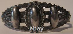 Vintage Navajo Indian Sterling Silver Stamped Arrows Cuff Bracelet