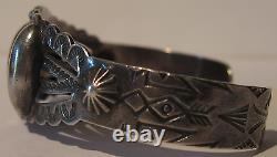 Vintage Navajo Indian Sterling Silver Stamped Arrows Cuff Bracelet