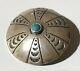 Vintage Navajo Indian Sterling Silver Turquoise Button