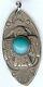 Vintage Navajo Indian Turquoise Hubbell Glass Silver Thunderbird Fob Or Pendant