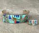 Vintage Navajo J HOWE Inlay Turquoise Lapis Coral Sterling Bracelet Ring Set