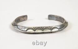 Vintage Navajo Jewelry Heavy Sterling Silver Cuff Guard Bracelet
