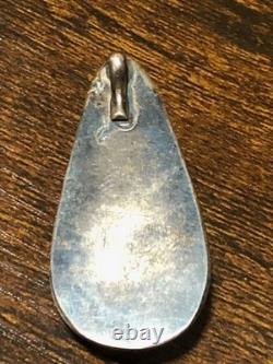 Vintage Navajo Jewelry Pendant Silver Torquoise