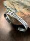 Vintage Navajo K and M Bill Handmade Heavy Sterling Silver Cuff Bracelet Jewelry