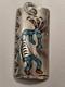 Vintage Navajo Kokopelli Sterling Pendant 2 x 1 Signed LN TURQUOISE & CORAL