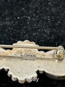 Vintage Navajo La Rose Ganadonegro Gaspiet Sterling Brooch Rare