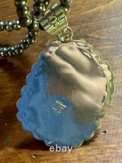 Vintage Navajo Lee Thompson Natural Charoite Stone Pendant Restrung Navajo Beads