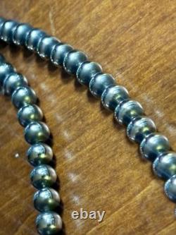 Vintage Navajo Lee Thompson Natural Charoite Stone Pendant Restrung Navajo Beads