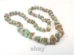 Vintage Navajo Made Chunuky Turquoise Stone Necklace 27 Native American Jewelry