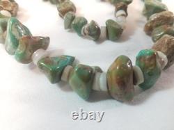 Vintage Navajo Made Chunuky Turquoise Stone Necklace 27 Native American Jewelry