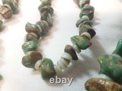 Vintage Navajo Made Chunuky Turquoise Stone Necklace 27 Native American Jewelry