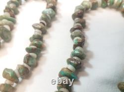 Vintage Navajo Made Chunuky Turquoise Stone Necklace 27 Native American Jewelry