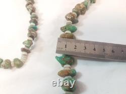 Vintage Navajo Made Chunuky Turquoise Stone Necklace 27 Native American Jewelry
