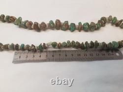 Vintage Navajo Made Chunuky Turquoise Stone Necklace 27 Native American Jewelry