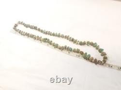 Vintage Navajo Made Chunuky Turquoise Stone Necklace 27 Native American Jewelry