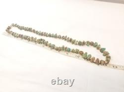 Vintage Navajo Made Chunuky Turquoise Stone Necklace 27 Native American Jewelry