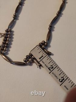 Vintage Navajo Mellon and Blossom Bead Silver Necklace Native American Jewelry