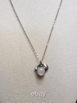 Vintage Navajo Moonstone 18 Necklace Sterling Silver K. M. Navajo Stamp