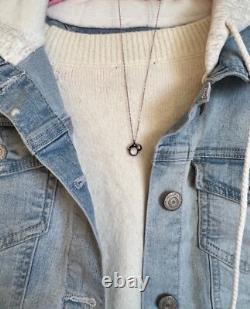 Vintage Navajo Moonstone 18 Necklace Sterling Silver K. M. Navajo Stamp