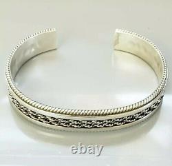 Vintage Navajo Native American Artist Tahe Sterling Silver Bracelet