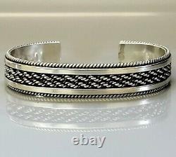 Vintage Navajo Native American Artist Tahe Sterling Silver Bracelet