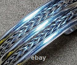 Vintage Navajo Native American Classic Sterling Silver Wide 5 Band Cuff Bracelet