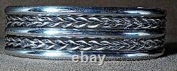 Vintage Navajo Native American Classic Sterling Silver Wide 5 Band Cuff Bracelet