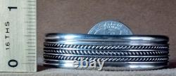 Vintage Navajo Native American Classic Sterling Silver Wide 8 Band Cuff Bracelet
