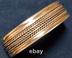 Vintage Navajo Native American Classic Sterling Silver Wide 8 Band Cuff Bracelet