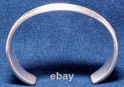 Vintage Navajo Native American Classic Sterling Silver Wide 8 Band Cuff Bracelet