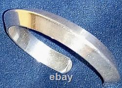 Vintage Navajo Native American Heavy Sterling Silver Knife Edge Cuff Bracelet