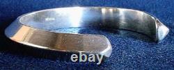 Vintage Navajo Native American Heavy Sterling Silver Knife Edge Cuff Bracelet