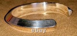 Vintage Navajo Native American Heavy Sterling Silver Knife Edge Cuff Bracelet