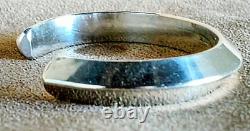 Vintage Navajo Native American Heavy Sterling Silver Knife Edge Cuff Bracelet