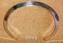 Vintage Navajo Native American Heavy Sterling Silver Knife Edge Cuff Bracelet