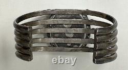 Vintage Navajo Native American J. Begay Sterling Silver Green Turquoise Bracelet